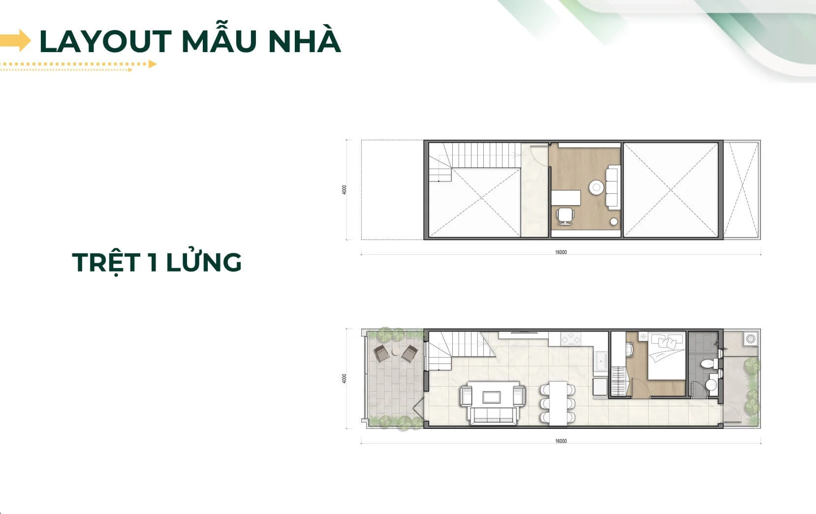 Mẫu nhà Nhà 1 trệt 1 lửng Phước Đông New City