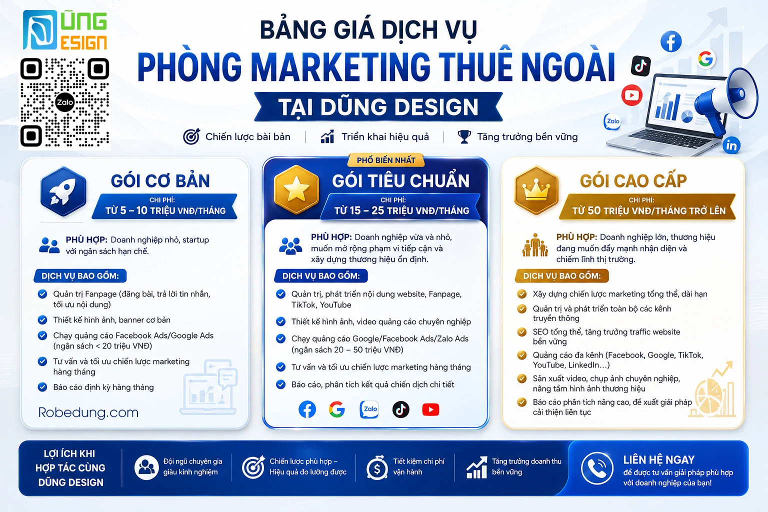 Dịch vụ Phòng Marketing Thuê Ngoài Bảng giá dịch vụ Phòng Marketing Thuê Ngoài tại Dũng Design