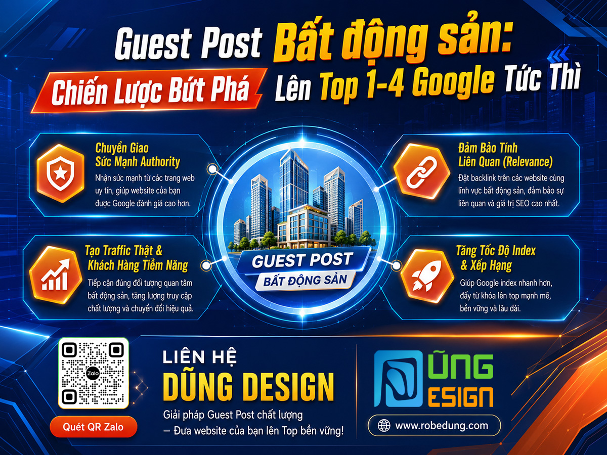 Dịch vụ Guest Post Bất động sản | 50+ Trang Top Google Sức Mạnh Của Guest Post Lĩnh Vực Bất Động Sản Trong SEO