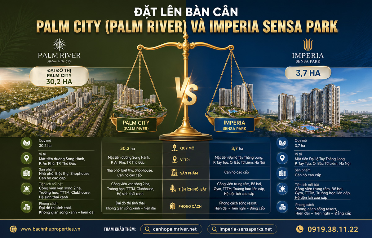 Phân tích tiềm năng Palm City và Imperia Sensa Park Phân tích tiềm năng Palm City và Imperia Sensa Park